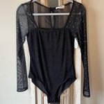 Peach Love California  Black Mesh Bodysuit with Rhinestones. NWT. Size Med. Photo 0