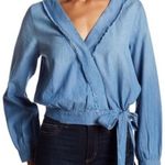 Melrose and Market Chambray Denim Wrap Top Photo 0