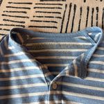 Casual Striped Blue and White Long Sleeve Henley Small Photo 2