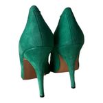 Frederick's of Hollywood  Green Suede Leather Pointed Toe Heel Pump Shoes Size 7.5 Photo 2