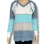Boutique Womens Hoodie Sweater Hooded Pullover Lightweight Colorblock Medium Photo 0