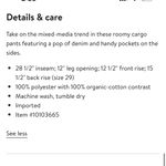 BLANK NYC  Pleated Denim Waist Cargo Pants Photo 3