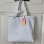 Stoney Clover Lane White Terry Cloth Embossed Beach Tote Bag Photo 0