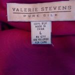 Valerie Stevens  Pink Red Silk V-Neck Top L Photo 1
