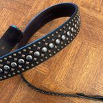 3D leather studded belt black Photo 2