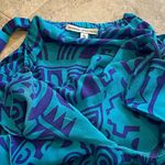 Amanda Uprichard  Silk Peplum V Neck Ruffle Tank Top Blue Purple Small Pullover Photo 2