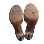 Nine West Y2K CLEAR RHINESTONE SILVER ‎ SPARKLE SANDALS HEELS SIZE 8. Photo 6