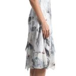 Komarov Floral Charmeuse & Chiffon Tiered Ruffle Dress Size M Photo 1