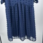 Kirundo L Blue Mini babydoll sheer Swiss dot dress casual wedding guest flowy Size L Photo 1