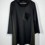 Comfy USA Asymmetric Swing Tunic Top Large L Color Block Mock Neck Photo 0