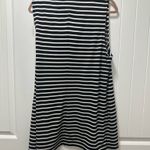 Olivia Sky Black and White Striped Sleeveless Coverup Cardigan  Photo 1