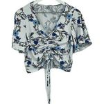 Haute Monde Floral Cinched Crop Top Size Large Photo 0