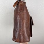 Jack Georges Tuscana Classico Crossbody Hobo Bag Purse Cherry Brown Leather Photo 4