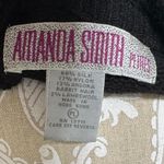 Amanda Smith Black Silk Bow Beaded Sequin Festive Sweater Glam Size Large Petite Photo 4