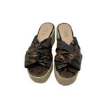 ZARA  Brown Snakeskin Jute Espadrille Platform Slide Sandals Size‎ 39 / US 8.5 Photo 1
