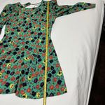 ZARA  Green Dress Pansy Flowers Yellow Red Purple Sz M Medium Photo 1