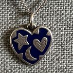 James Avery GUC 925 Retired Written in the Stars Enamel Heart Charm Necklace Photo 1