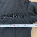 Vintage 80’s Black Beaded fringe Western Button Long Sleeve Shirt Size S… Photo 12