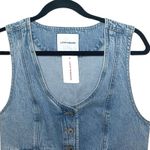 Lucky Brand NWT Women’s Liquid Cropped Denim Vest Light Wash Size Small Photo 3