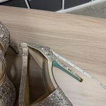 Betsey Johnson  SB Sage Elegant Silver Peep Toe Heels with Rhinestones and Pearls Photo 7