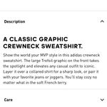 Adidas  women's medium red pullover crewneck trefoil graphic print sweatshirt Photo 4