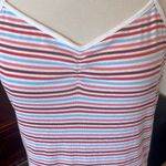 No Boundaries Striped Red Pink Blue White Women's Top New Photo 1