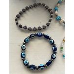 Beaded Stretch Bracelet Set Evil Eye Turtle Elephant Colorful Boho Bracelet Blue Photo 2