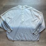 Elizabeth and James Striped Ombré Button Front Oversized Shirt Blouse Size XS Photo 0