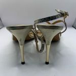 Linea Paolo  Hart Strappy Sandal gold silver wedding guest heels size 11M square Photo 4