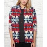 BDG Urban Outfitters Flannel in Aztec Style Print Size Small Colorful Photo 6