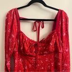 Free People NWT  Tess Long Sleeve Mini Dress Red Pink Size Large Photo 4