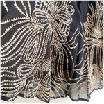 Soft Surroundings Embroidered Chiffon Black Knee Skirt Size XL Gold Embroidery Photo 4