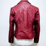 a.n.a . Wine Red Faux Leather Moto Biker Jacket Size Medium Photo 4