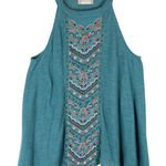 Altar'd State  Small Top‎ Green Embroidered Tank Cami Velvet Pullover Women 206 Photo 0