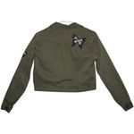 Philosophy Womens Green Cotton Butterfly Cropped Long Sleeve Jacket Size S Small Photo 1