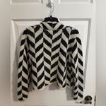 August Silk  Chevron Eyelash Open Cardigan Bolero White Black Size M Photo 7