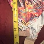 Colorful Feather Pattern Long Sleeve backless Bodysuit Medium NWT Red Photo 6