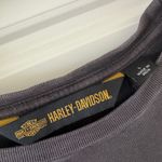 Harley Davidson sz L Womens Distressed Eagle Jersey Cotton Logo Tee Biker Grunge Black Size L Photo 4