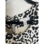 J.Crew Womens Black And White Long Sleeve Leopard Knee Length Shift Dress Size 4 Photo 5