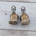 Vintage Clip On Earrings Chunky Industrial Hoops Photo 6