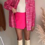 ZARA Pink Woven Plaid Overshirt Photo 0