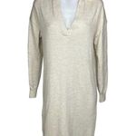 Aritzia Wilfred NWOT Cream White Knit Deep V Wool Collar Midi Sweater Dress 2XS Photo 3