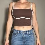 None Super Cute Preppy Brown Sports Bra Size M Photo 0
