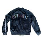 EXPRESS  x Karlie Kloss size medium reversible satin jacket optimist military seq Photo 3