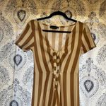 Pretty Little Thing Tan And White Stripe Crop Jumpsuit Size 8 Photo 2