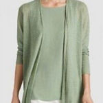 Eileen Fisher NWT  Sheer Hemp Blend Long Cardigan‎ In Sea Green Size X-Large Photo 0