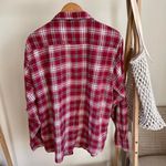 Vintage Plaid Flannel Collared Button Up Shirt in Red Size L Photo 3