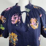 Nic+Zoe Navy Floral Blouse NWT Size PP Dark Blue Floral Top Navy and Pink Top Photo 1