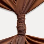 ZARA  maxi Orange Brown Sleeveless cut out  Bodycon Dress evening party  Photo 17