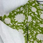 Ava & Viv  Linen Blend Floral Print V Neck Short Sleeve‎ Top Plus Photo 4